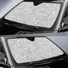 Load image into Gallery viewer, Cartoon Hand Drawn Ice Cream Black White Car Auto Sun Shades Universal Fit 052312 - CarInspirations