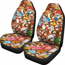 Load image into Gallery viewer, Cartoon Pugs Car Seat Covers 231303 Universal Fit - CarInspirations