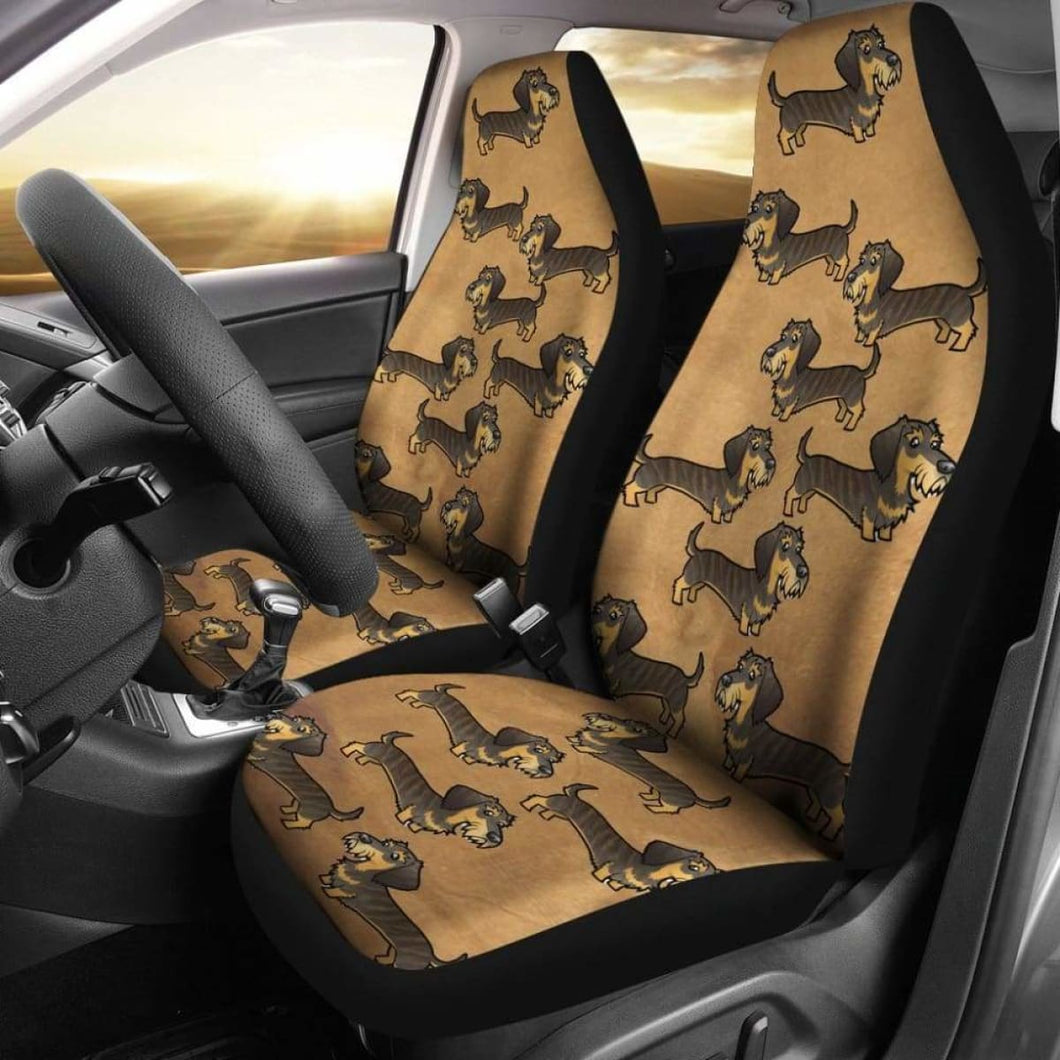 Cartoon Wire Haired Dachshund Car Seat Cover Universal Fit 052512 - CarInspirations