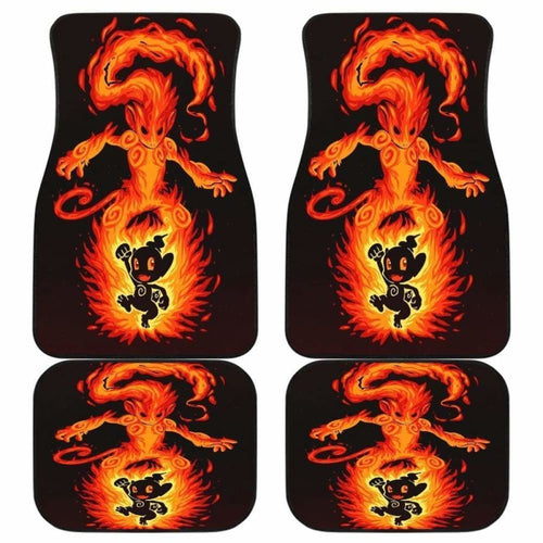 Charizard And Infernape In Black Theme Car Floor Mats Universal Fit 051012 - CarInspirations