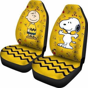 Charlie & Snoopy Yellow Theme (Set Of 2) Universal Fit 051012 - CarInspirations