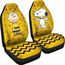 Load image into Gallery viewer, Charlie &amp; Snoopy Yellow Theme (Set Of 2) Universal Fit 051012 - CarInspirations