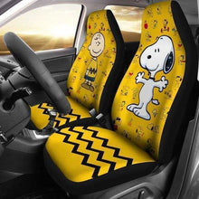 Load image into Gallery viewer, Charlie &amp; Snoopy Yellow Theme (Set Of 2) Universal Fit 051012 - CarInspirations