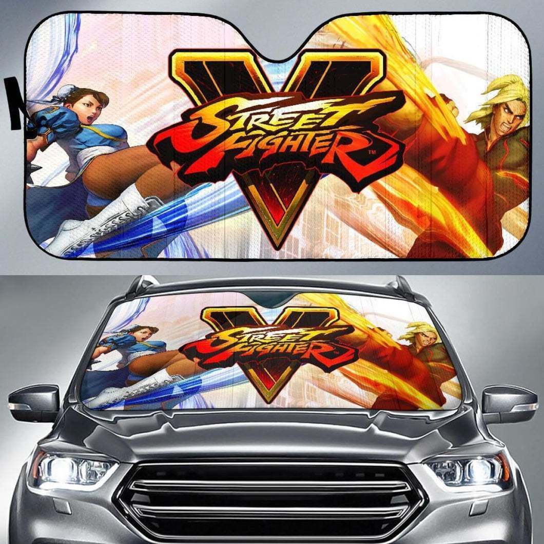 Chun-Li Vs Ken Street Fighter Car Sun Shade For Gamer Mn05 Universal Fit 111204 - CarInspirations