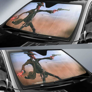 Cowboy Guns Battle car auto sunshades 918b Universal Fit - CarInspirations