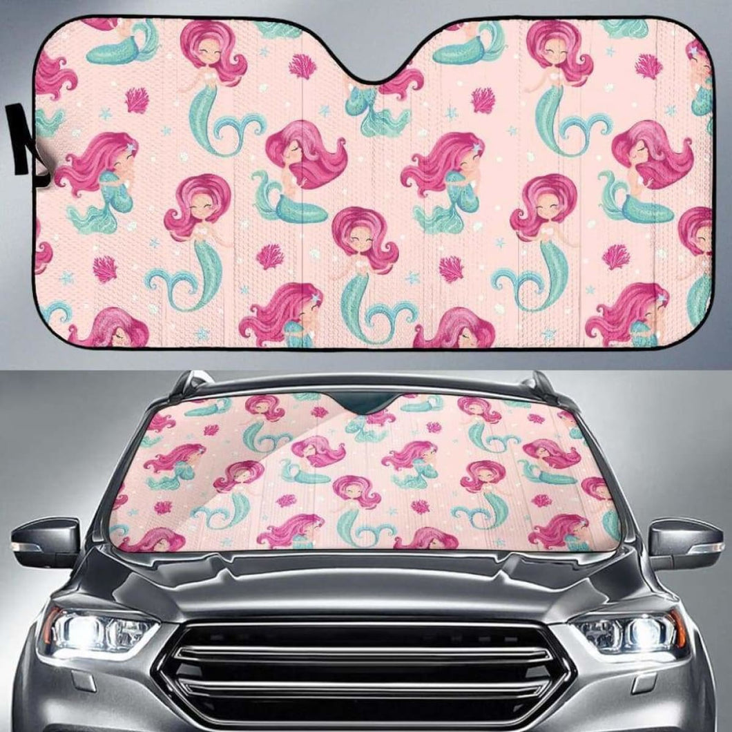 Cute Little Mermaid Pattern Car Auto Sun Shades Universal Fit 052312 - CarInspirations