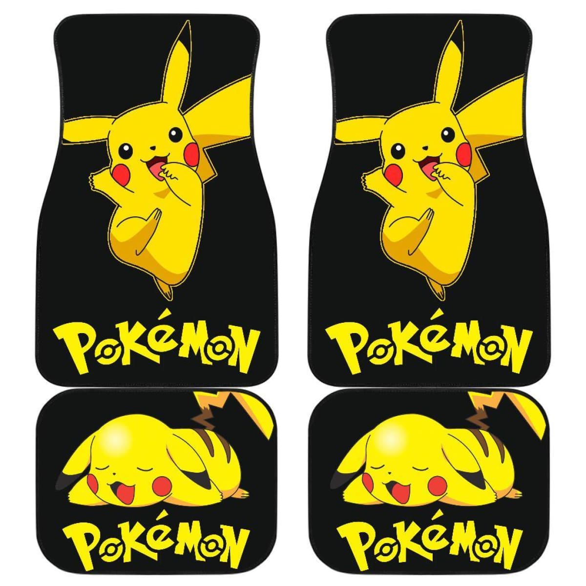Cute Pikachu Pokemon Anime Fan Gift Car Floor Mats H200221 Universal Fit  225311