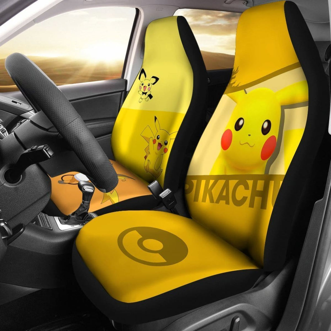 Cute Pikachu Pokemon Car Seat Covers For Fan Gift Lt03 Universal Fit 225721 - CarInspirations