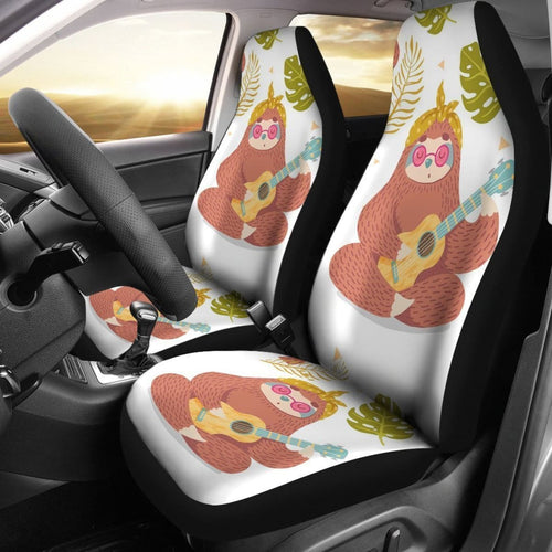Cute Sloth Playing Guitar Zootopia Car Seat Covers Lt04 Universal Fit 225721 - CarInspirations