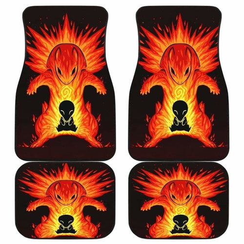 Cyndaquil And Typhlosion Pokemon In Black Theme Car Floor Mats Universal Fit 051012 - CarInspirations