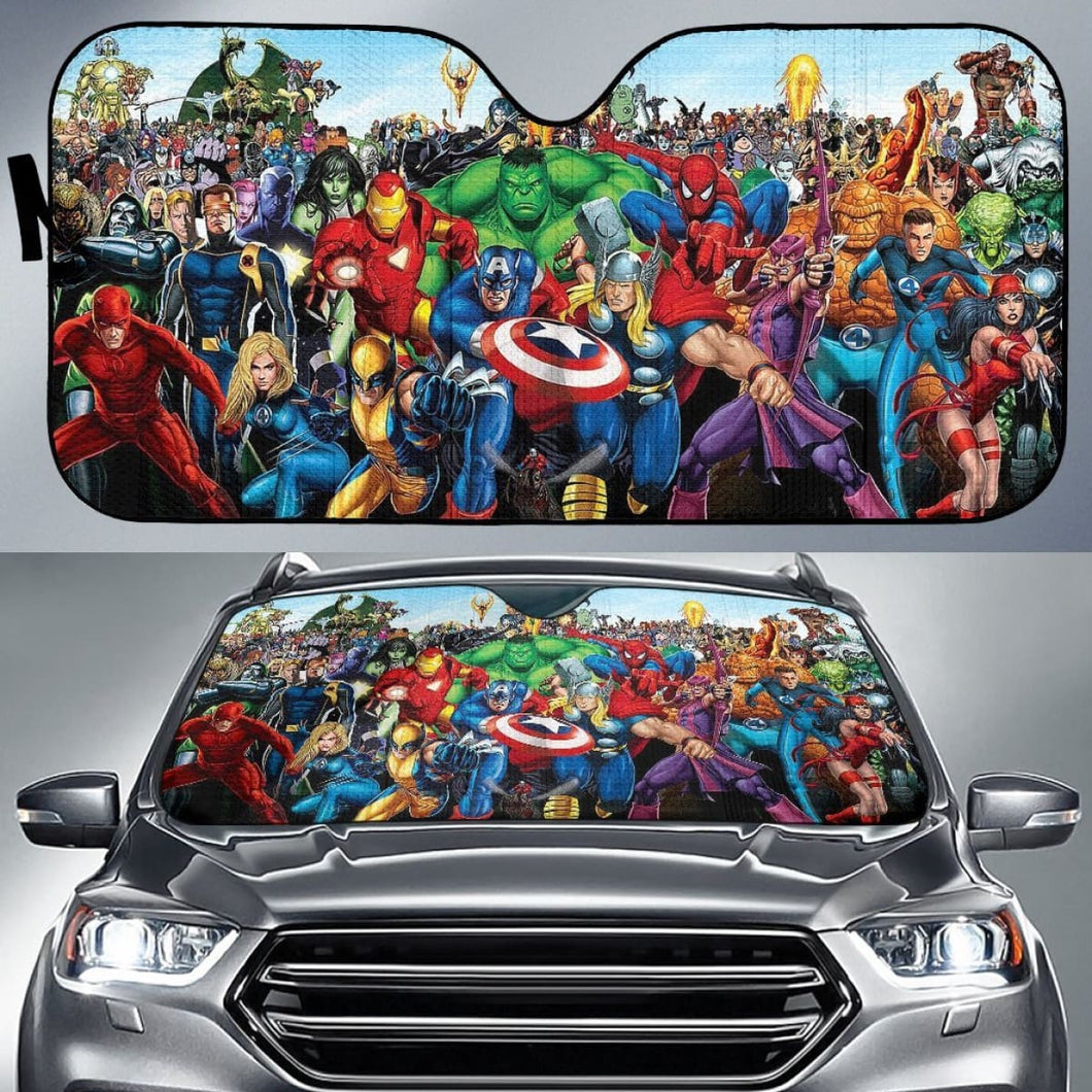 DC Hero Full Characters Car Sun Shades Movie Universal Fit 103530 - CarInspirations