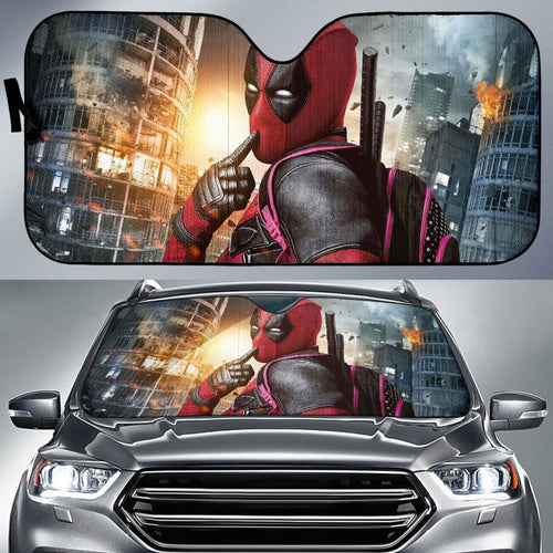 Deadpool Funny Car Sun Shades Movie Fan Gift H032720 Universal Fit 225311 - CarInspirations