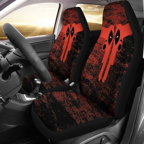 Deadpool Gun Face Car Seat Covers Funny For Fan Universal Fit 194801 - CarInspirations