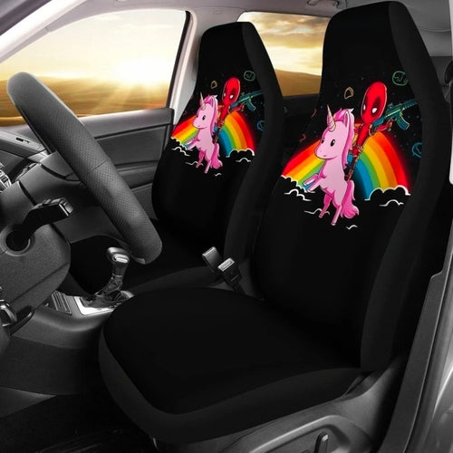 Deadpool Unicorn Rainbow Car Seat Covers Universal Fit 194801 - CarInspirations