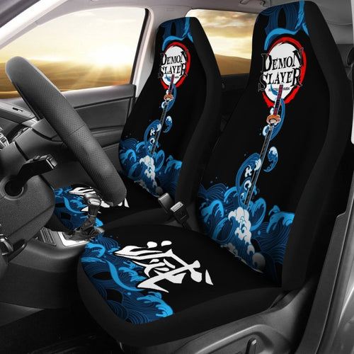 Demon Slayer Tanjiro Sword Earring Car Seat Cover Manga Mixed Anime Universal Fit 194801 - CarInspirations