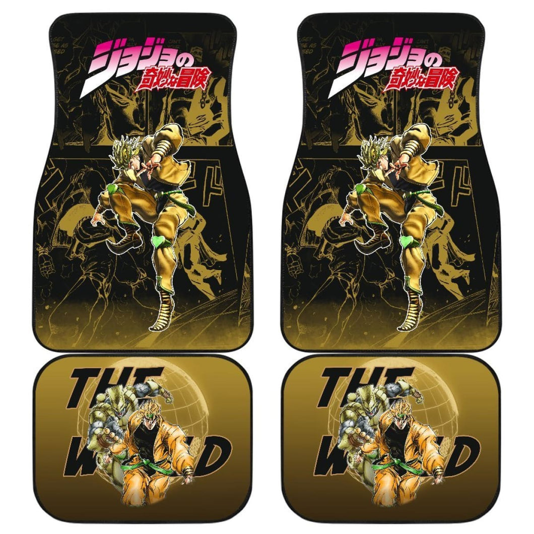 Dio Brando Jojo Bizarre Adventure Gyro Manga Checkerboard Style Car Floor Mats Anime Yellow Universal Fit 175802 - CarInspirations