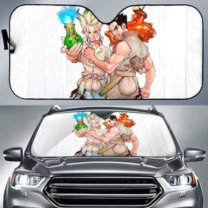 Dr Stone Funny Senku & Taiju Auto Sunshade Anime 2020 Universal Fit 225311 - CarInspirations