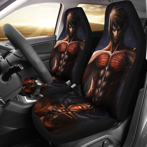 Eren Attack On Titan Car Seat Covers Lt03 Universal Fit 225721 - CarInspirations