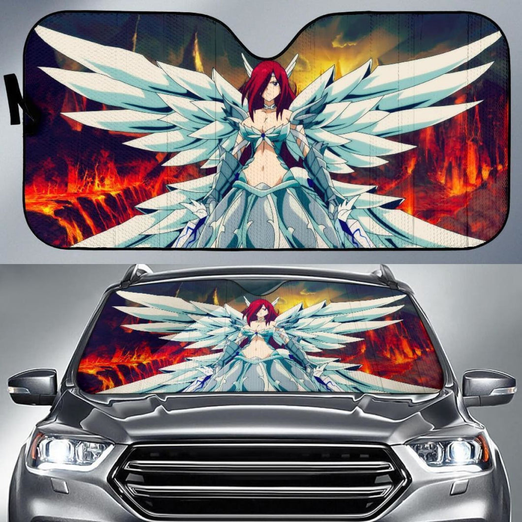 Erza Warrior Suit Angel Fair Tail Anime Auto Sun Shade Nh06 Universal Fit 111204 - CarInspirations