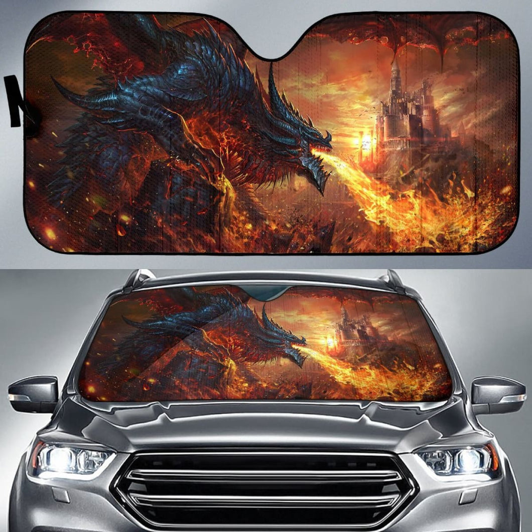 Evil Dragon Attack Sun Shade amazing best gift ideas 2020 Universal Fit 174503 - CarInspirations