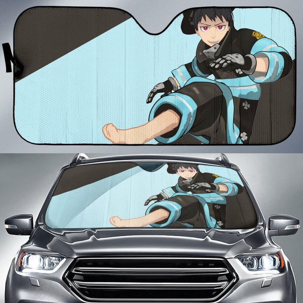 Fire Force Shinra Auto Sunshade Anime 2020 Universal Fit 225311 - CarInspirations