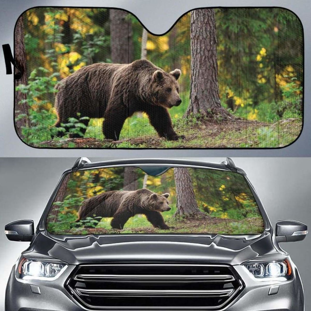 Forest Brown Bear Auto Sun Shades 918b Universal Fit - CarInspirations