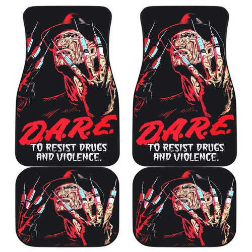 Freddy Krueger Dare To Resist Drug And Violence Car Floor Mats Universal Fit 103530 - CarInspirations