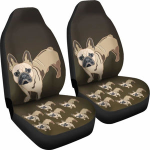 French Bulldog Cartoon Car Seat Cover Universal Fit 052512 - CarInspirations