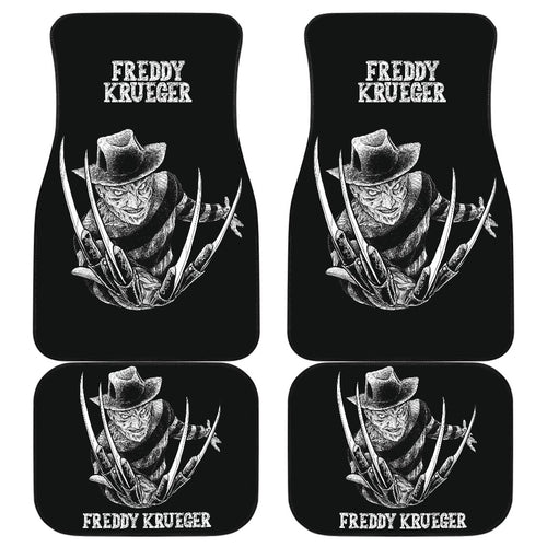 Horror Movie Car Floor Mats | Freddy Krueger Claw Glove Black WhiteCar Mats Ci090621