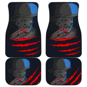 Horror Movie Car Floor Mats | Freddy Krueger Claw Blue Theme Car Mats Ci082621