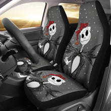 Load image into Gallery viewer, Nightmare Before Christmas Cartoon Car Seat Covers | Jack Skellington Wearing Xmas Hat Seat Covers Ci092404