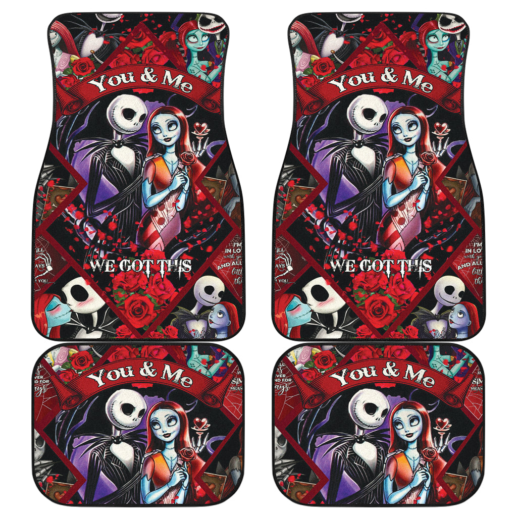 Nightmare Before Christmas Car Floor Mats Jack Skellington Loves Sally Car Accessories Ci220930-11