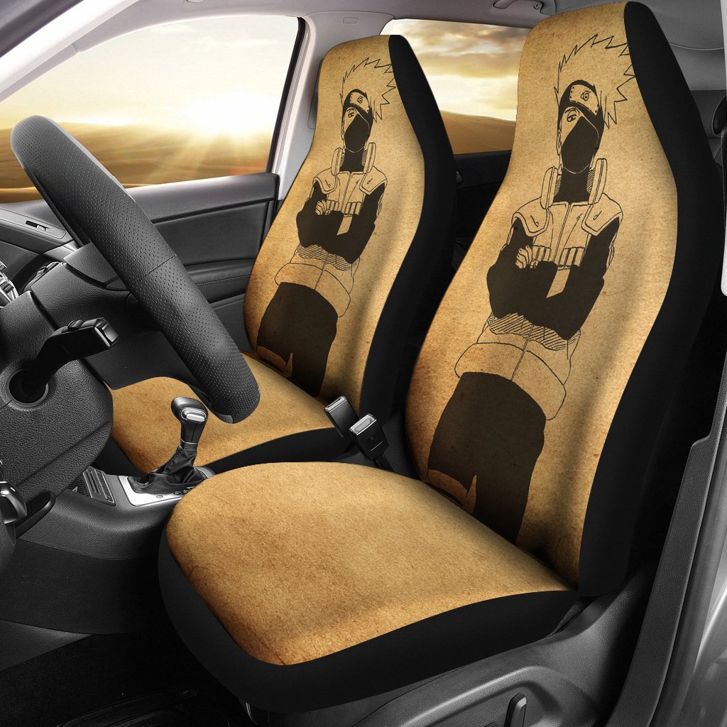 Naruto Car Seat Covers Kakashi Artwork On Paper Seat Covers 04 CarInspirations 1