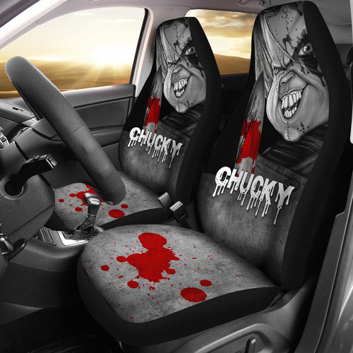 Chucky Face Blood Horror Halloween Car Seat Covers Chucky Horror Film Car Accesories Ci091521