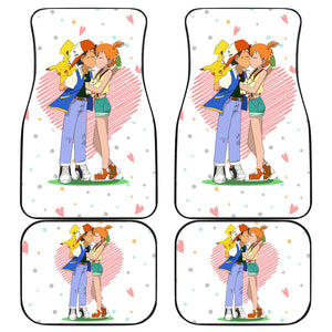 Pokemon Anime  Car Floor Mats - Kasumi Misty And Ash Satoshi Kissing Pikachu And Tapogi Car Mats Ci111103