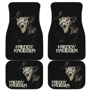 Horror Movie Car Floor Mats | Freddy Krueger Shouting Black White Car Mats Ci082821