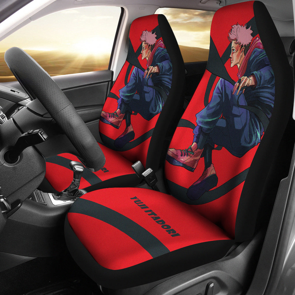 Yuji Itadori Car Seat Covers Fan Art Jujutsu KaiSen Anime Seat Covers Ci0621