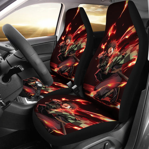 Kamado Tanjiro Fire Anime Car Seat Covers Demon Slayer Chapters Seat Covers Gift Ci0604