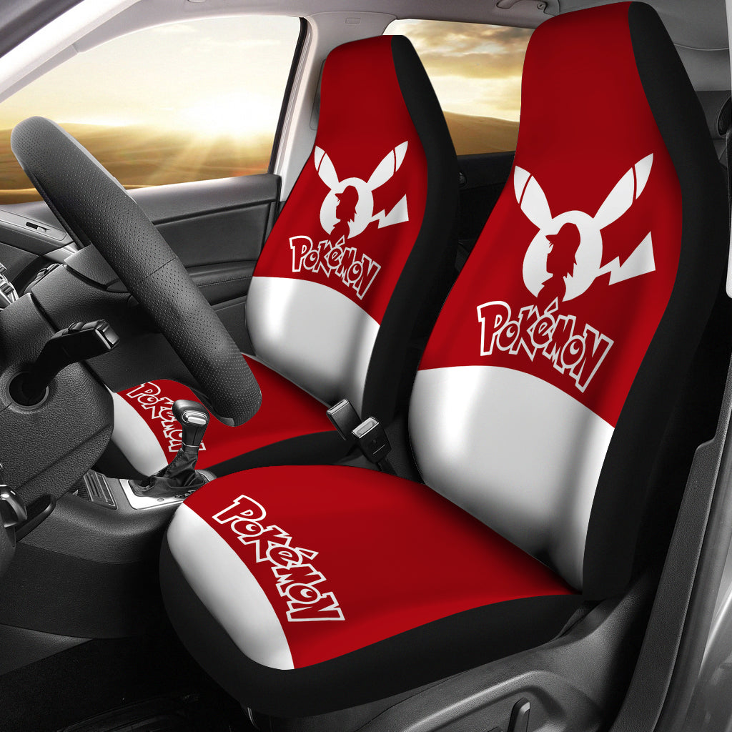 Pikachu Red Seat Covers Pokemon Anime Car Seat Covers Ci102702