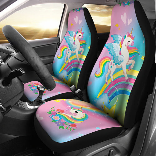 Unicorn Colorful Car Seat Covers Custom For Car Ci230131-01