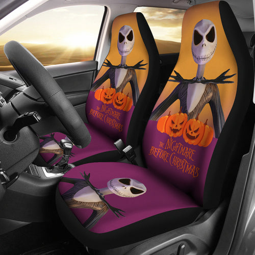 Nightmare Before Christmas Cartoon Car Seat Covers - Jack Skellington Human Shape Evil Pumpkins Seat Covers Ci100803