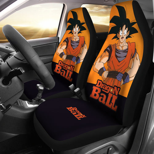 Dragon Ball Anime Car Seat Covers | Smiling Son Goku Orange Seat Covers Ci100804