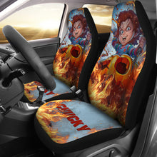 Load image into Gallery viewer, Chucky Fire Horror Movie Iron Car Seat Covers Chucky Horror Film Car Accesories Ci091121Chucky Horror Movie Car Seat Covers Chucky Horror Film Halloween Car Accesories Ci091321