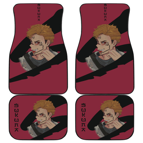 Sukuna Dark Car Floor Mats Jujutsu Kai Sen Anime Red Car Mats Ci0703