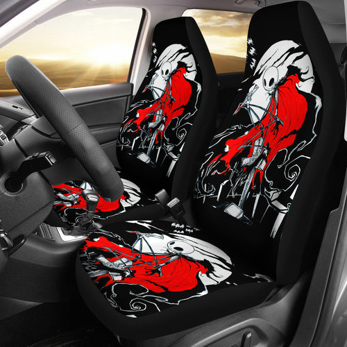 Nightmare Before Christmas Cartoon Car Seat Covers | Scary Jack Skellington Red Cloak Seat Covers Ci092405