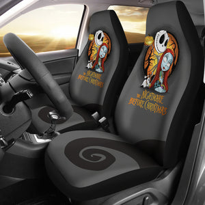 Nightmare Before Christmas Cartoon Car Seat Covers | Cute Chibi Jack Skellington Sally And Zero Seat Covers Ci100601