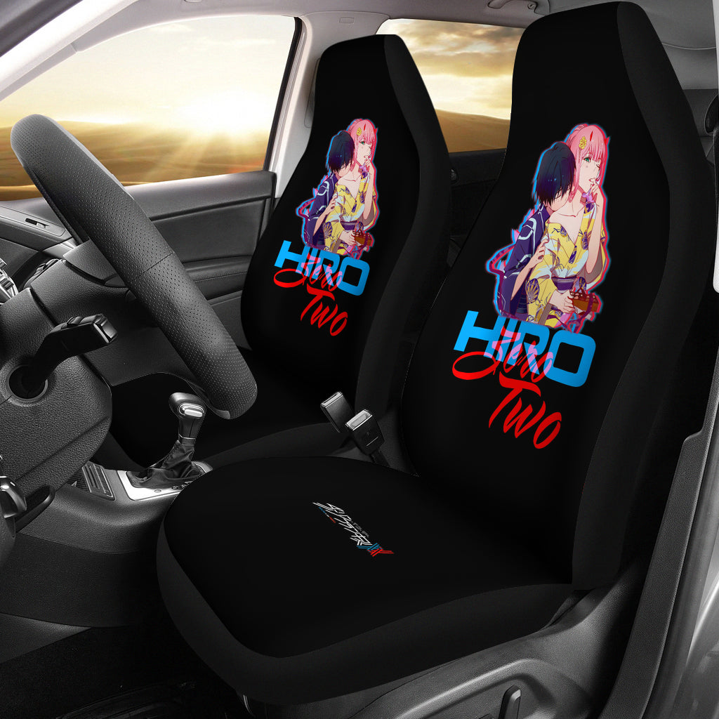 Zero Two & Hiro Anime Car Seat Covers For Fans Ci0721