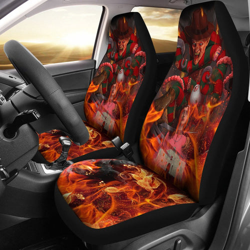 Horror Movie Car Seat Covers | Freddy Krueger Human Organ In Fire Seat Covers Ci082821