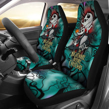 Load image into Gallery viewer, Nightmare Before Christmas Cartoon Car Seat Covers - Evil Jack Skellington And Zero Dog Trippy Background Seat Covers Ci101101