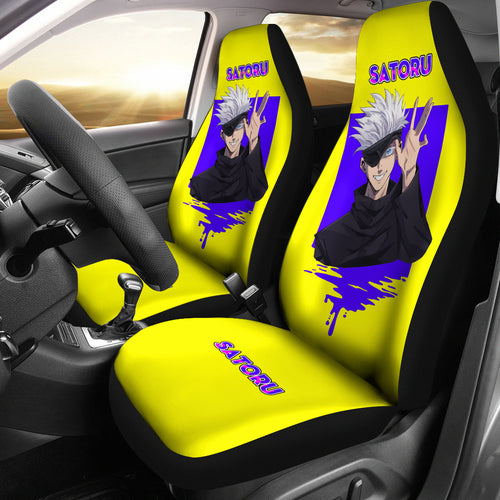 Satoru Gojo Yellow Sunset Jujutsu KaiSen Car Seat Covers Anime Seat Covers Fan Gift Ci0621